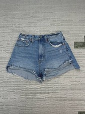 Abercrombie And Fitch Curve Love The Mom Shorts Womens 26 Blue Denim Cut Off