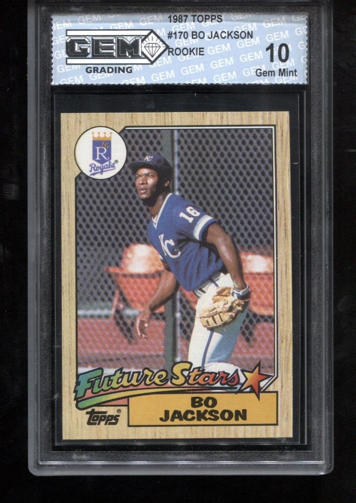 Bo Jackson Rookie 1987 Topps #170 RC Card MLB Kansas City Royals GEM MINT 10