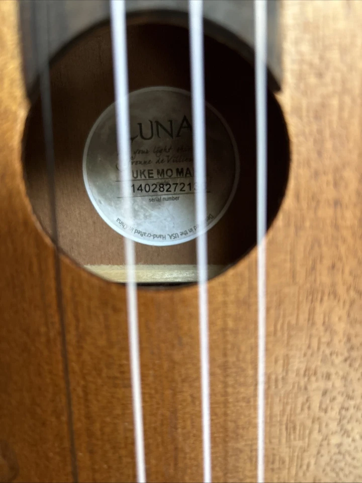 Luna Uke Mo Mah Concert Ukulele Mahogany Etched Lizard/Split Leaf Philo - Image 3 of 4
