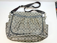 COACH Gray Pink Ashley Signature C Messenger Diaper Laptop Bag F18373