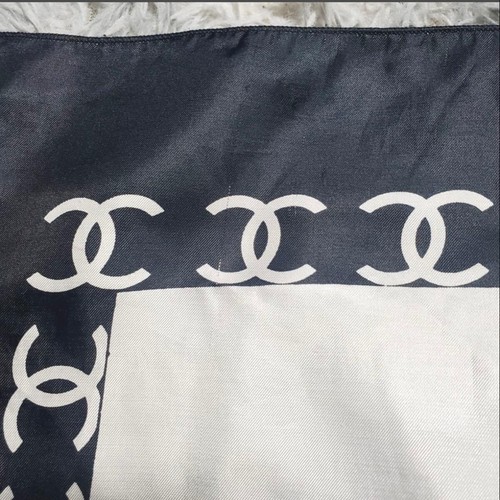 Vintage CHANEL Silk Scarf Mademoiselle Design Black & White Used - Picture 6 of 8