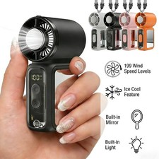 W O 5-Speed Mini Portable Handheld Turbo Fan USB Rechargeable Cooling Fan F711