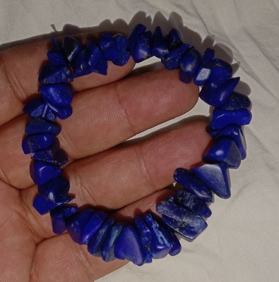 Genuine Raw Lapis Lazuli Bracelet Natural Crystal Chip Beads Stretch Bracelet