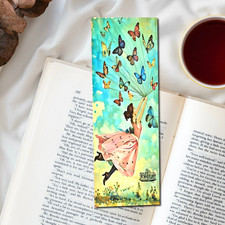 Whimsical Bookmark - Girl With Butterflies 6x...