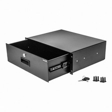 19" Rack Mount 3U Locking Drawer Pro Audio DJ Server Rack Lock Storage Cabinet