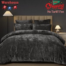 Truly Velvet Comforter Set Queen Size, 5Pc Soft Luxury Winter Warm Bedding Sets