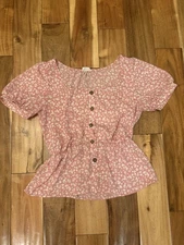 Sienna Sky Women's Floral Pink Blouse, Size M