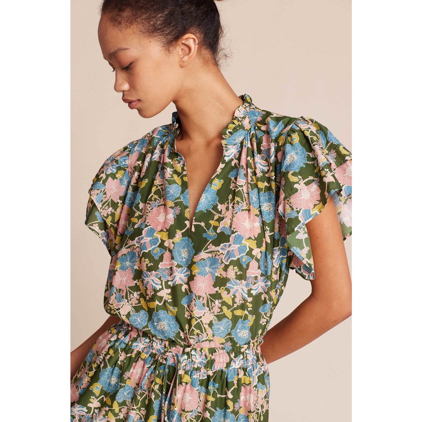 TROVATA Clover Swing Blouse Spring Tendril Floral Small