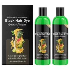 Fruit Vinegar Gel Hair Color (50ml X 2) - Black Free Shipping World Wide
