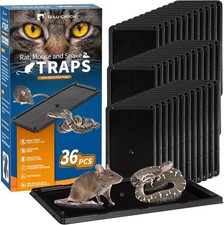 LULUCATCH Sticky Mouse Trap, 36 Pack Large Glue Traps, 36 Pack, Black