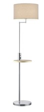 Trio Leuchten Lampadaire Claas en métal nickel mat – Design élégant, moderne