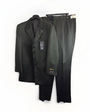 Bolzano Uomo Collezione Men's Olive 2 Pc Suit 42L Blazer Jacket Pleated Pants 42