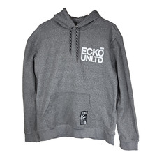 Vtg Ecko Unltd Gray Pullover Hoodie Sweatshirt Large Graphic Logo Large Y2k
