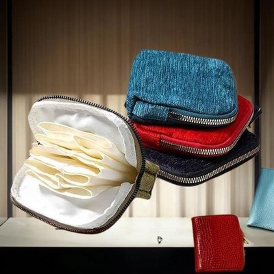 5-Partition Storage Bag Velvet Jewelry Pouch Bags For Watch Bracelet Rings Case
