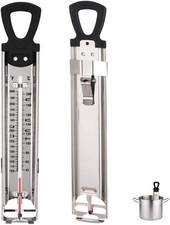 Stainless Steel Candy Deep Fry Thermometer with Pot Clip Handle - Analog