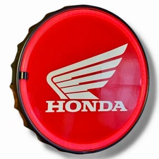 Honda Wing 12" LED Neon Light Up Sign Man Cave Garage Decor Battery/USB Power