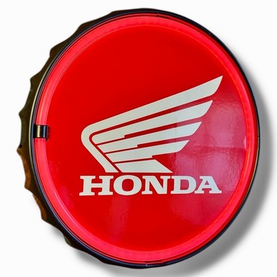Honda Wing 12'' LED Neon Light Up Sign Man Cave Garage Decor Battery/USB Power