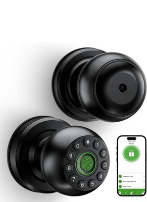 4 in 1 Türknauf Smart Türschloss Schlüsselloser Zugang mit Fingerabdruck und Tuya App Schlüssel