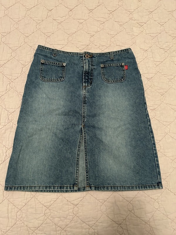 VINTAGE Y2K Hot Kiss blue jean Skirt Size 5