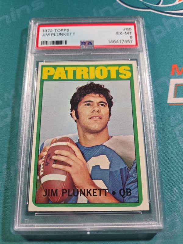 Jim Plunkett 1972 Topps Rookie #65 RC Vintage PSA 6 New England Patriots