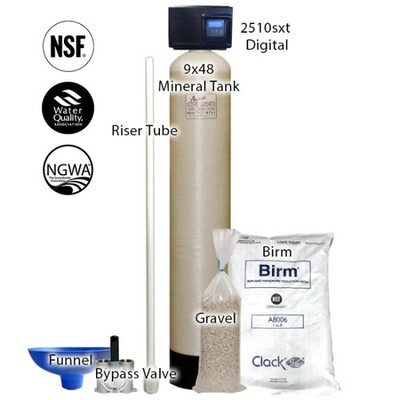 Birm Iron Filter System & Fleck 2510SXT Digital Control Valve-12'' X 52''