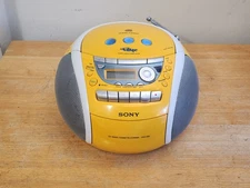 SONY PSYC AM/FM CD Radio Cassette Recorder CFD-E95 Yellow NEW BELTS!