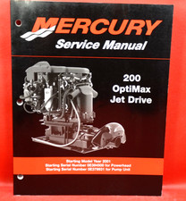 Mercury 200 OptiMax Jet Drive  OEM Service Manual 90-8819986 (1/2001) VG +