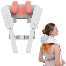 Cordless Shiatsu Neck and Back Massager with Heat, 10 Mins x 12 Uses, 3 Massa...