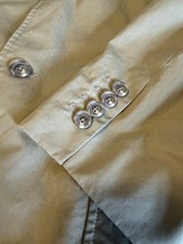 Polo by Ralph Lauren Khaki Cotton Blazer 42R Single-Breasted Notch Lapel