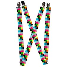  Suspenders - 1.0  - Checker Bright Pastel ACC NEW