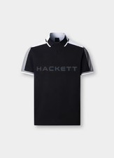Hackett Heritage London Classic Fit Short Sleeve Multi Polo Black