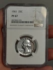 1961 25c Washington Proof Silver Quarter Dollar NGC PF67