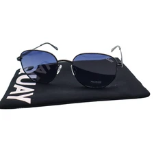 Quay Unisex Big Time Sunglasses Black/Navy Polarized - NEW