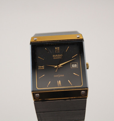 Vintage Rado DiaStar Quartz   Black Dial   Original Integrated Bracelet   Swiss