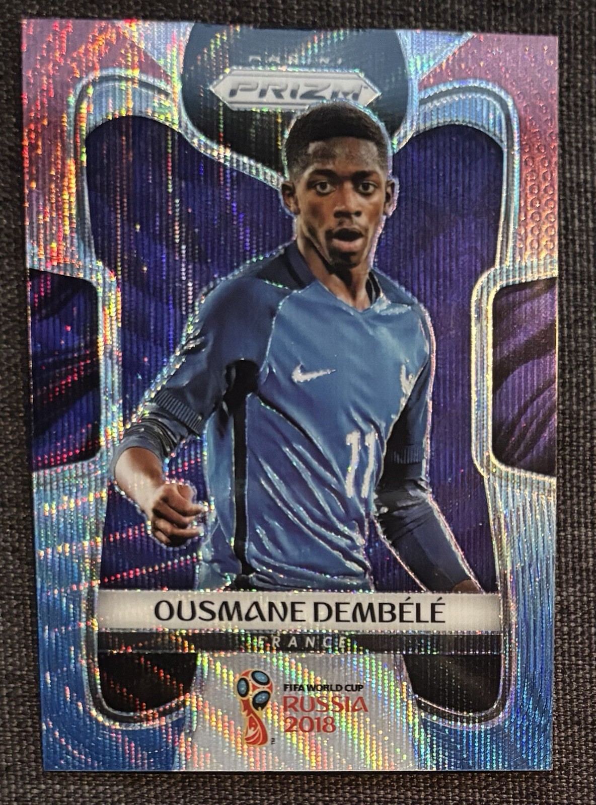 Ousmane Dembele 2018 Panini Prizm World Cup Red & Blue Wave Prizm #85 Rookie RC