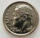 1993-D  Clad Uncirculated Roosevelt Dime taken from a United States Mint Set