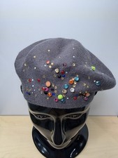 Women  s Jeweled Cashmere Blend Beret - New w/ Tags