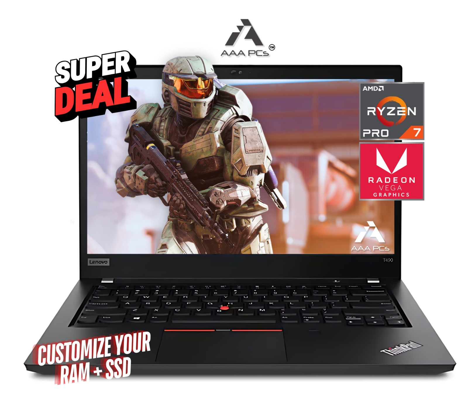 Lenovo Thinkpad 14" FHD Gaming Laptop AMD Ryzen 7 PRO 4.40GHz 48GB RAM 4TB SSD