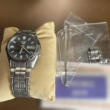 Seiko Automatic Day Date Black Dial Analog Men's Watch with Links Unused New