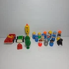 Vintage Fisher Price Little People Lot Of 15 With Vehicles And Accessories