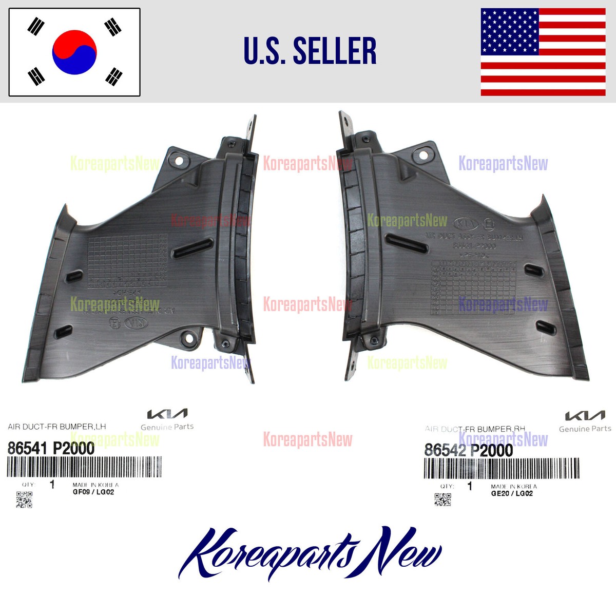 OEM Hyundai Santa Fe Front Bumper Duct Air Curtain Left Driver Side 2019-2020
