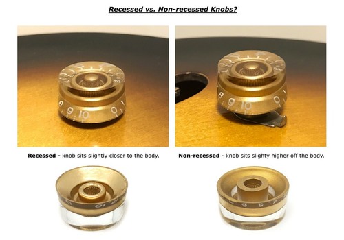 GOLD TOP HAT BELL KNOBS FOR GIBSON USA LES PAUL GUITAR RECESSED (SET OF 4) *NEW* - Picture 4 of 4