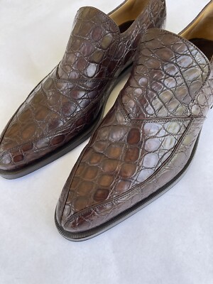 靴 Gianni Versace archive leather Loafer $949.00 !! VERSACE MEN'S ICONIC BROWN LEATHER LOAFERS SHOES MARKED