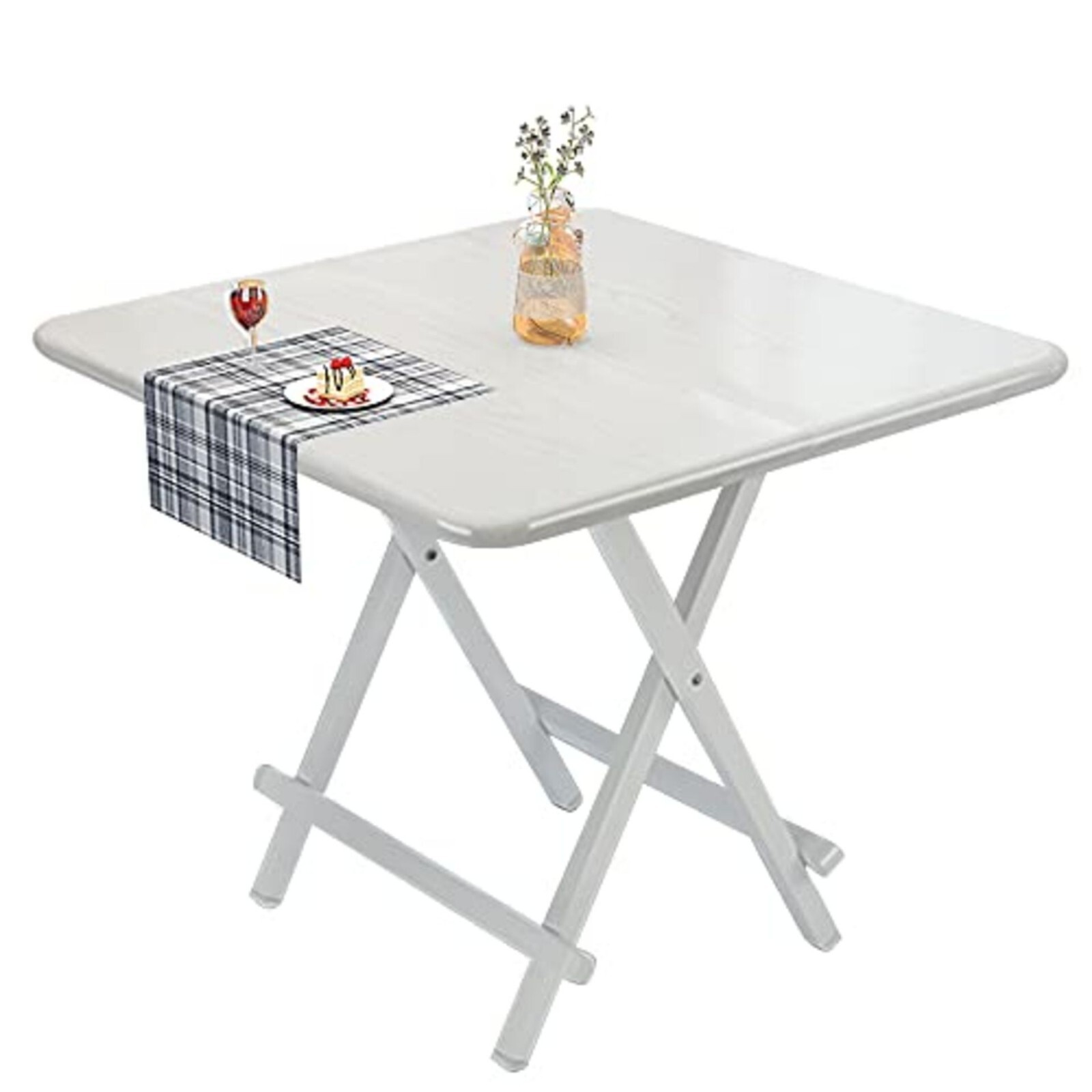Mesa plegable, mesa de comedor casera, portátil cuadrada 70X70X55 cm