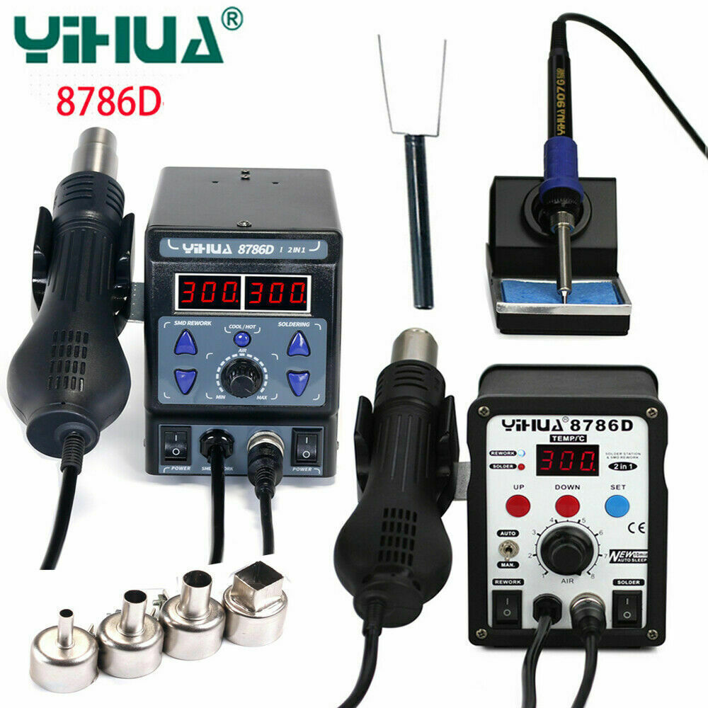 2 In 1 YIHUA 8786D I BGA Rework Station Soldering Iron Hot Air Gun