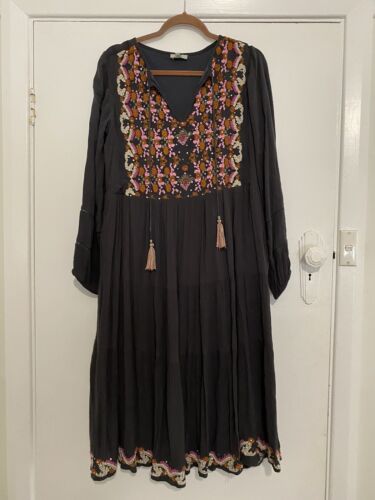 ADRIFT LS Embroidered Loose Fit dress M/L | eBay
