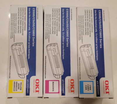 Genuine OKI 43324401 43324402 43324403 CMY Toner Set C5500/C5650/C5800