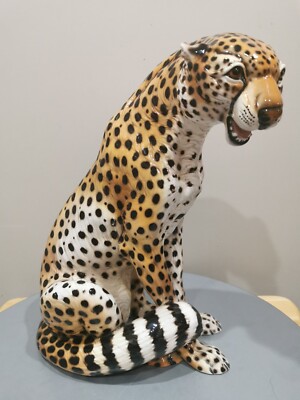 Giovanni Ronzan Ceramic Cheetah Sculpture - 1960s - 15