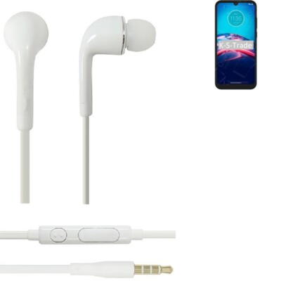Kopfhörer für Motorola Moto E6S 2020 headset Ohrstöpsel in ear plug weiß