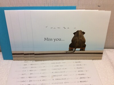 RSVP MISS YOU GREETING CARD New w/Envelopes LOT OF 5 CARDS ''MISS YOU..BIG TIME''